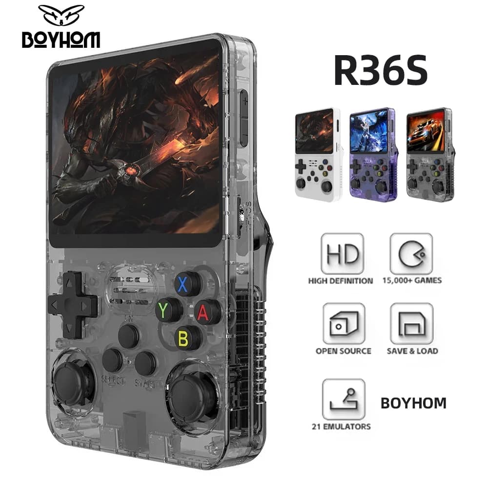 R36S Retro Handheld Game Console Linux System 3.5 Inch IPS Screen 64GB/128GB Portable Video Game Player