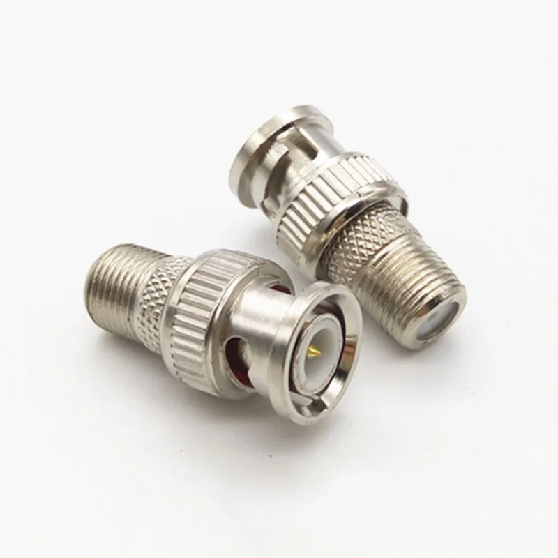 5pcs BNC Male Plug to F Female Jack Coaxial Cable Connector Adapter for CCTV Security Camera Systems Monitor Surveillance Equipment Silver