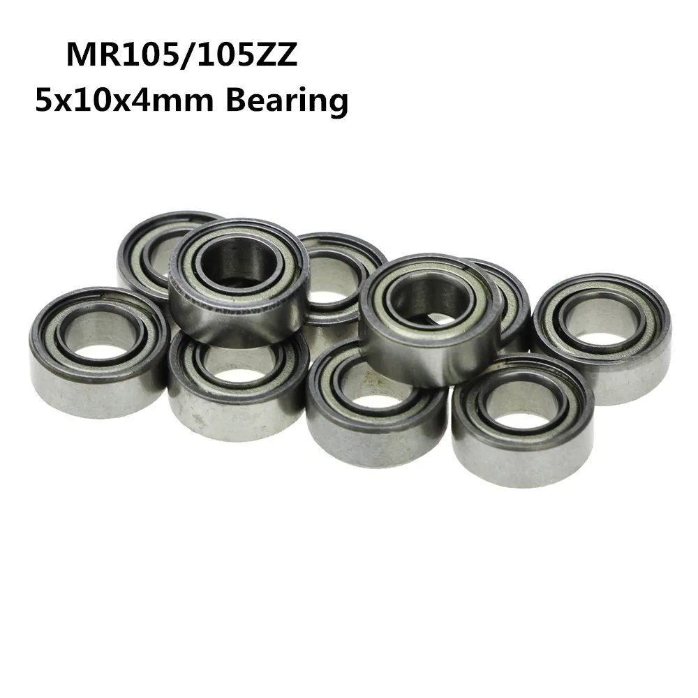 MR105ZZ Metal Sealed Miniature Ball Bearings 5x10x4mm - Deep Groove Carbon Steel Bearings for RC Models & Machinery (10 Pack)
