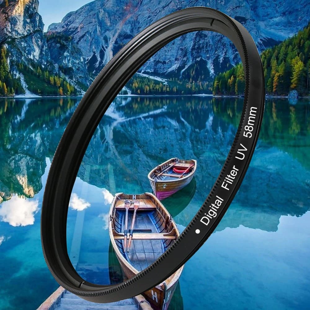 Universal UV Lens Filter and Protector (37-82mm) - Digital Camera Lens Cap for Canon Nikon Sony Olympus Fuji Samsung