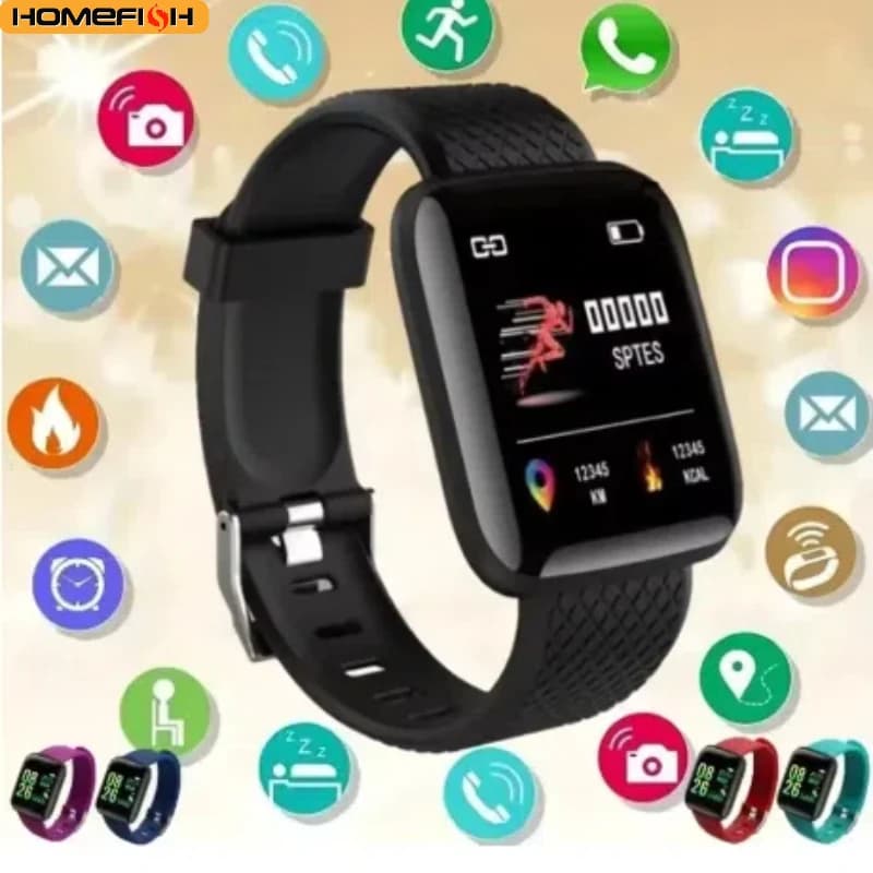 D13 Smartwatch for Men Women Kids - Fitness Tracker with Heart Rate Monitor, Step Counter, Message Notifications, Music Control, Alarm