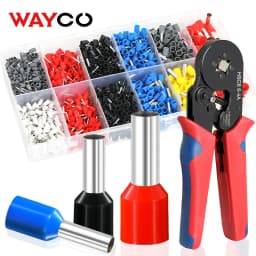 1200 Pieces Tubular Crimp Terminal Set - Electrical Wire Ferrules E0508-E6012, Brass Connectors with PVC Insulation