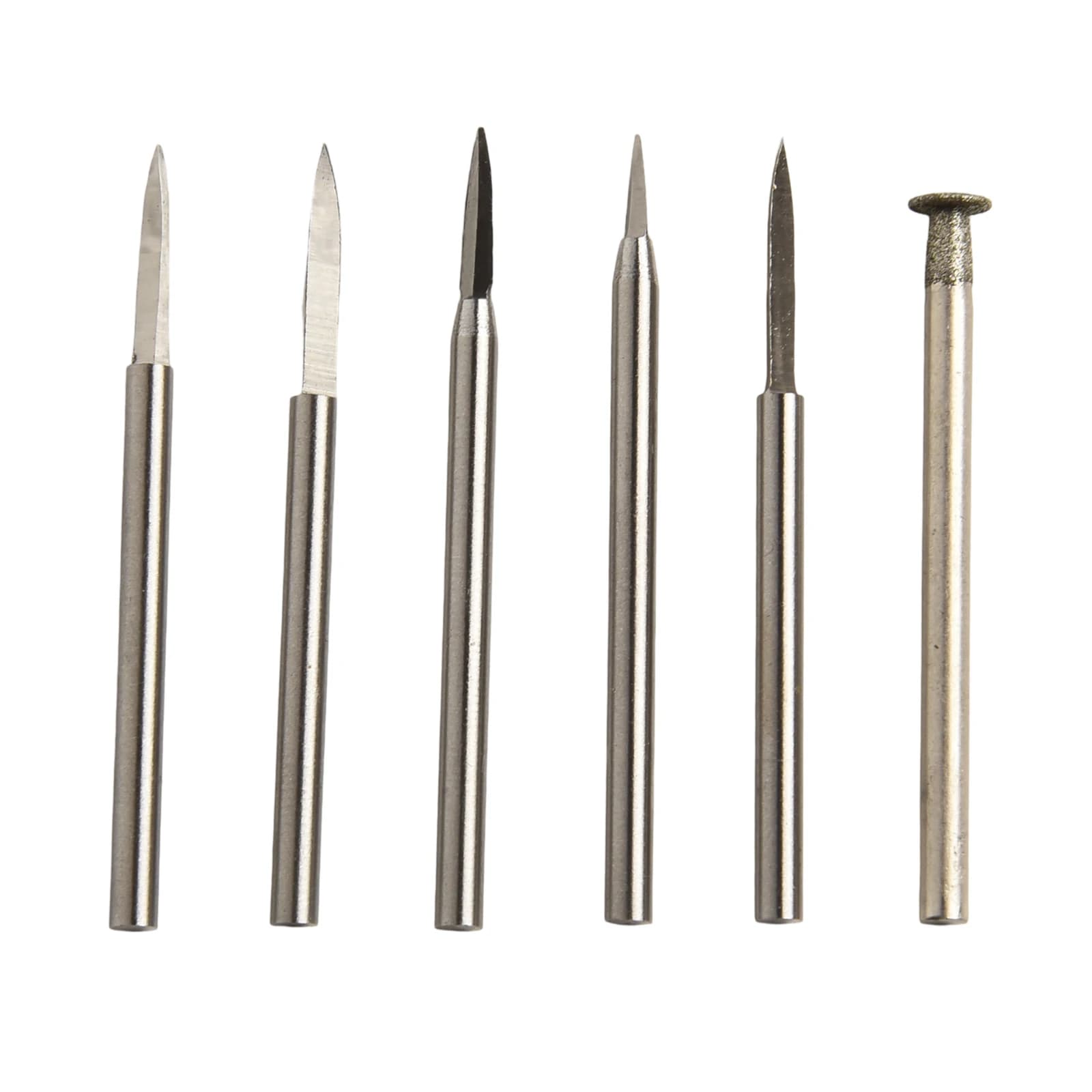 6pc Wood Carving Grinding Bit Set for Rotary Tools - 3mm & 2.35mm Shank, Engraving and Grinding Accessories