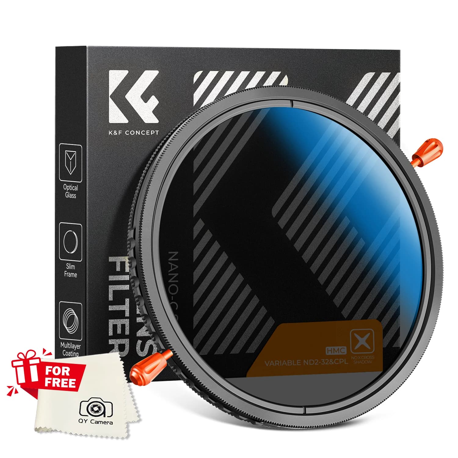 K&F Concept 2-in-1 CPL + Variable ND Filter Set — Multiple Thread Sizes (37–82mm)