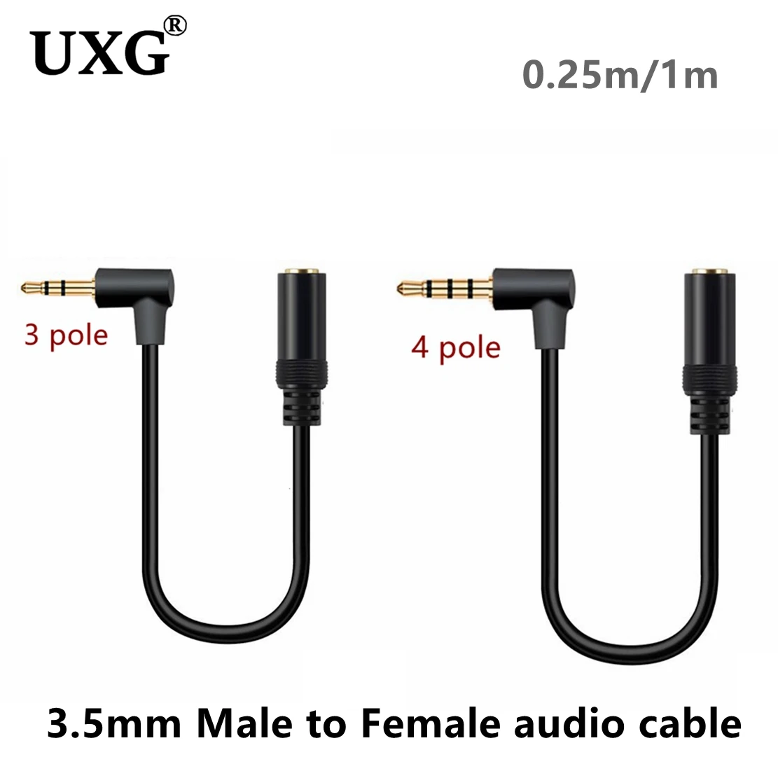 3.5mm Audio Adapter Cable Male to Female - TRRS to TRS Stereo Converter Line for Speaker Microphone Computer and Multimedia Devices