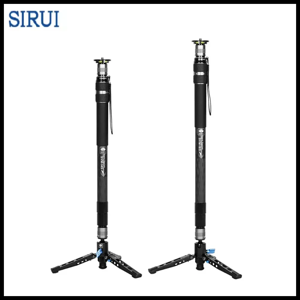 SIRUI SVM-165 and SVM-145 Carbon Fiber Video Tripod Monopod - One-Step Height Adjustment for iPhone, Samsung, and Cameras