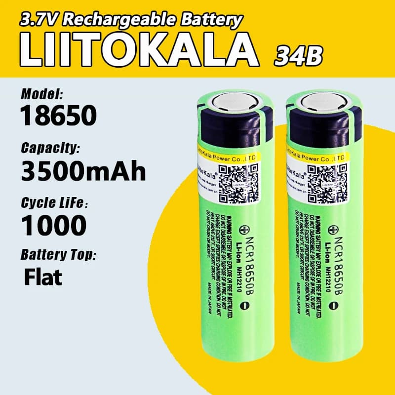 1-30pcs LiitoKala 34B 100% New Original NCR18650B 3.7v 3500mah 18650 Lithium Rechargeable Battery Flashlight batteries