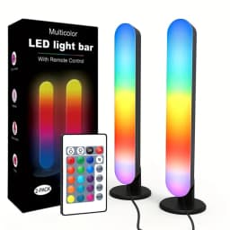Music Reactive RGB Light Bar - USB Rechargeable Desktop Ambient Lighting with Sound Rhythm Sync for Gaming and Decoration