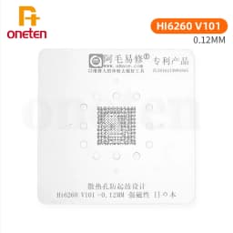 AMAOE BGA Reballing Stencil Template HI6260 V101 CPU 0.12mm Thickness Magnetic Anti-Drumming Design for Phone Chip Repair