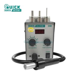 QUICK 957DW+ Hot Air Rework Station 400W Solder Station with LED Display Heat Gun Adjustable Welding Tool Helical Wind 220V