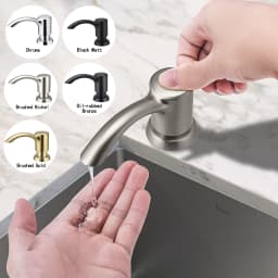 Samodra 360ml Built-in Soap Dispenser for Kitchen Sink - Nickel Black Counter Liquid Soap Pump Bottle with Multiple Finish Options