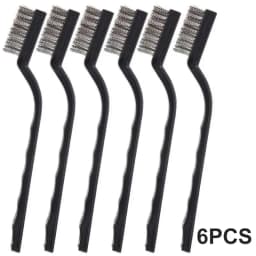Stainless Steel Wire Brush Set 6 Pieces 17x1cm Hand Tool for Rust Removal Cleaning Derusting Mechanical Parts Surface Preparation