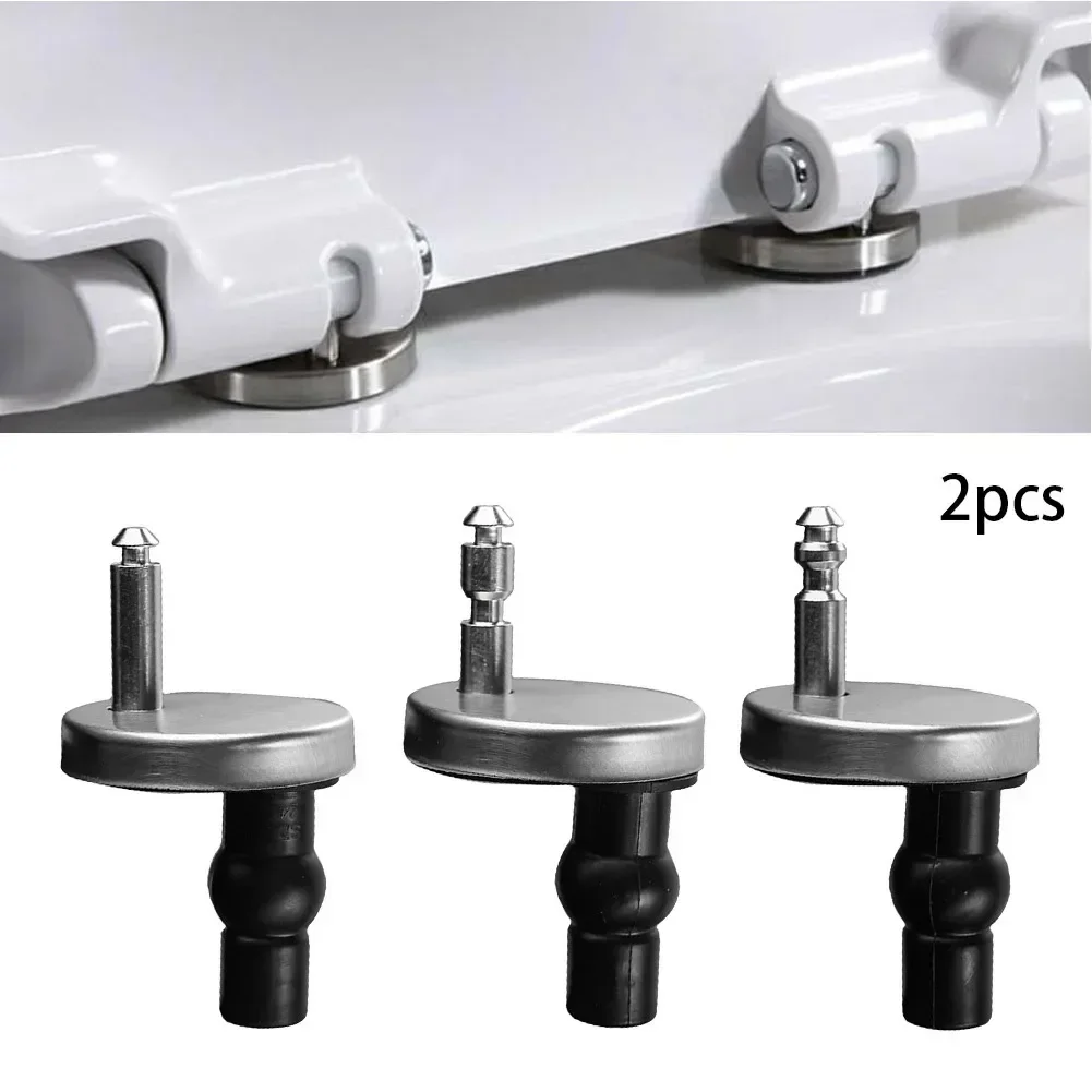 2Pcs 55mm Toilet Seat Hinge Fitting Screw Anchoring Pin Top Close Soft Release Quick Install Kit