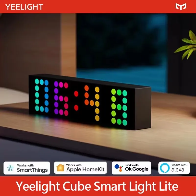 YEELIGHT Cube Smart Lamp Lite - RGB Desktop Dynamic Light with Wireless WiFi Music Sync for Google Assistant and Alexa Voice Control