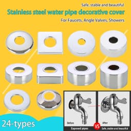 Stainless Steel Water Pipe Decorative Cover Ring 20-33mm Hole Faucet Angle Valve Shower Escutcheon Plate Cover Flange Floor Wall Mount