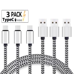 Braided Nylon USB Type-C Cable 2.4A Fast Charging - Durable Data Sync Cable for Samsung, Huawei, and USB-C Devices