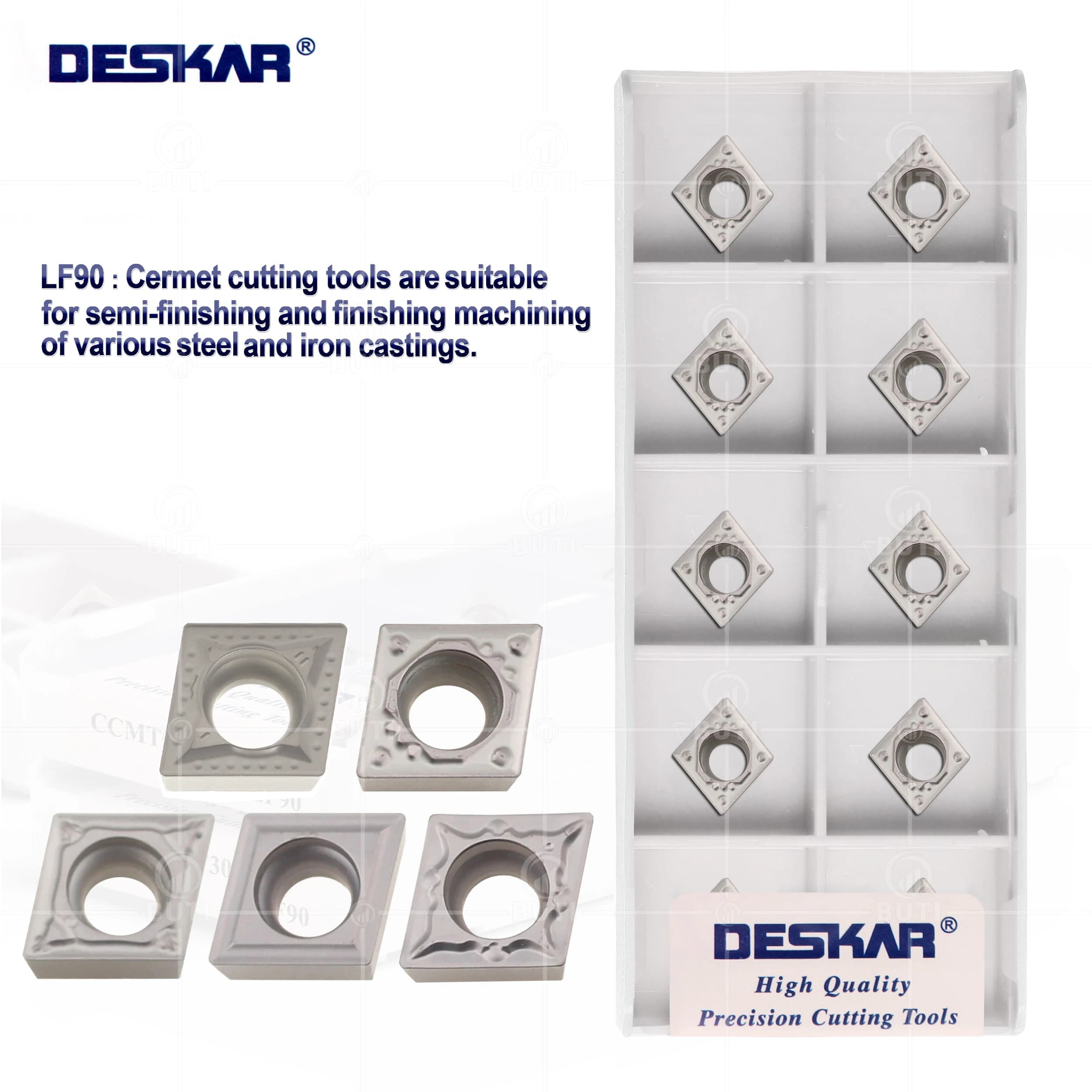 DESKAR CCMT060204 CCMT09T304 CCMT09T308 Cermet Carbide Insert for CNC Lathe Turning Tool Internal Cutting Cutter 10PCS Original
