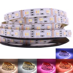 12mm Wide PCB RGB CCT LED Strip 5050 SMD DC 12V 24V 48V Flexible Light RGB Plus White Plus Warm White 5-in-1 Chip 60 90 LEDs per Meter