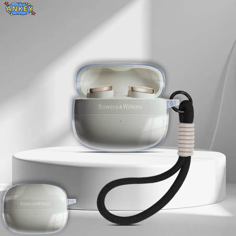 Transparent Clear TPU Protective Case Cover for Bowers & Wilkins Pi8 and Pi6 Bluetooth Earphones with Optional Keychain