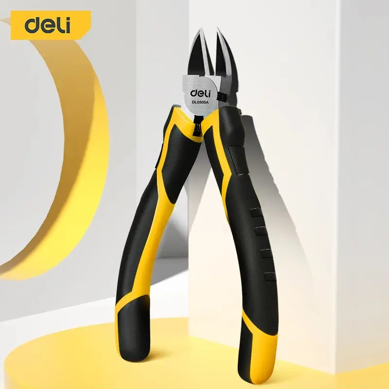 Deli 5 Inch & 6 Inch Diagonal Pliers - Carbon Steel Mini Wire Cutters for Electrician, Cable Cutting & General Hardware Work
