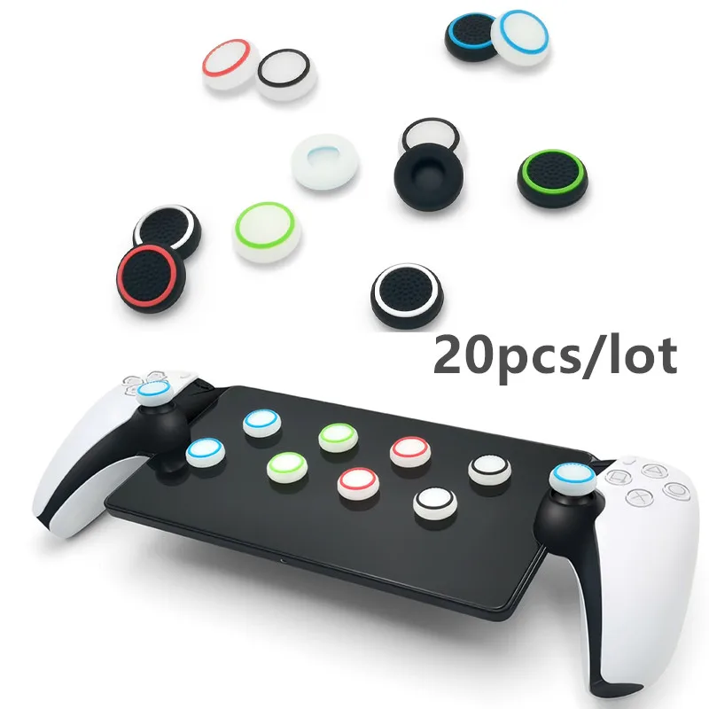Silicone Thumb Grip Caps 20pcs - Analog Stick Protector for PlayStation Portal Remote, Anti-Slip