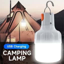 USB Rechargeable LED Camping Bulb with Hook 60W Cool White Emergency Lantern
