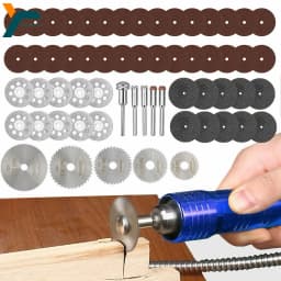 Mini Diamond Cutting Disc Set 60 Pieces HSS Circular Saw Blade Resin Cut-Off Wheel 3mm Shank for Rotary Tool Dremel Grooving Trimming Home DIY