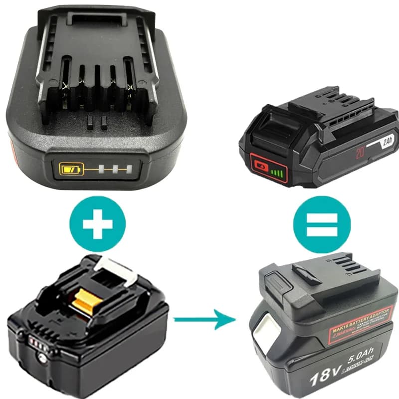 Battery Adapter MT18WORX5 for Converting Makita 18V Li-ion Batteries to Worx Green Tools 5-Pin 20V Batteries