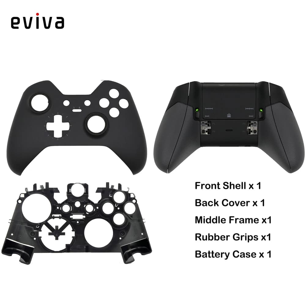 Xbox Elite Series 1 Controller Replacement Housing Shell Kit Front Back Cover with Rubberized Grips Thumbstick Button