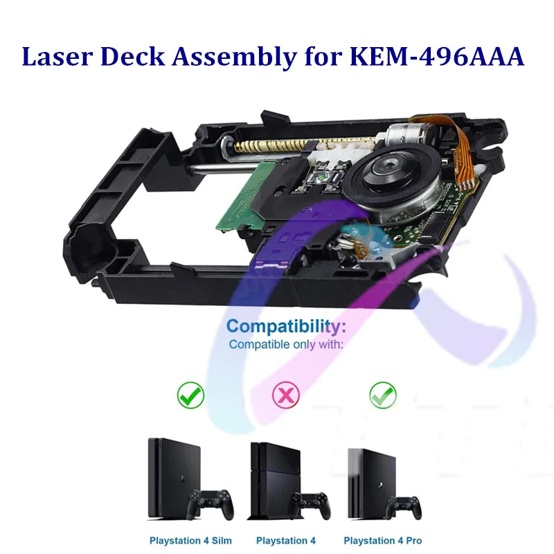 Replacement Laser Lens Deck Assembly KES-496 KEM-496AAA for PlayStation PS4 Slim CUH-2015A CUH-2115B CUH-2000 and PS4 Pro CUH-7000 Console