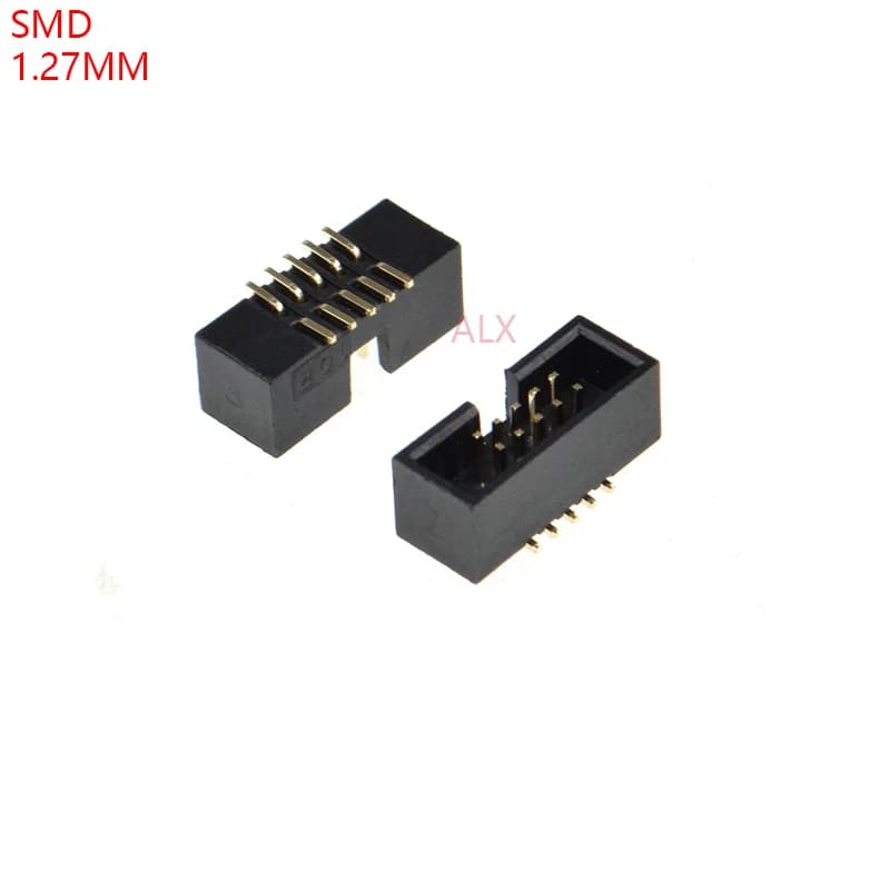 10pcs SMT 10 Pin 1.27mm Pitch Male Socket Straight IDC Box Headers PCB Connector Double Row Surface Mount 2x5 Pin DC3 Header