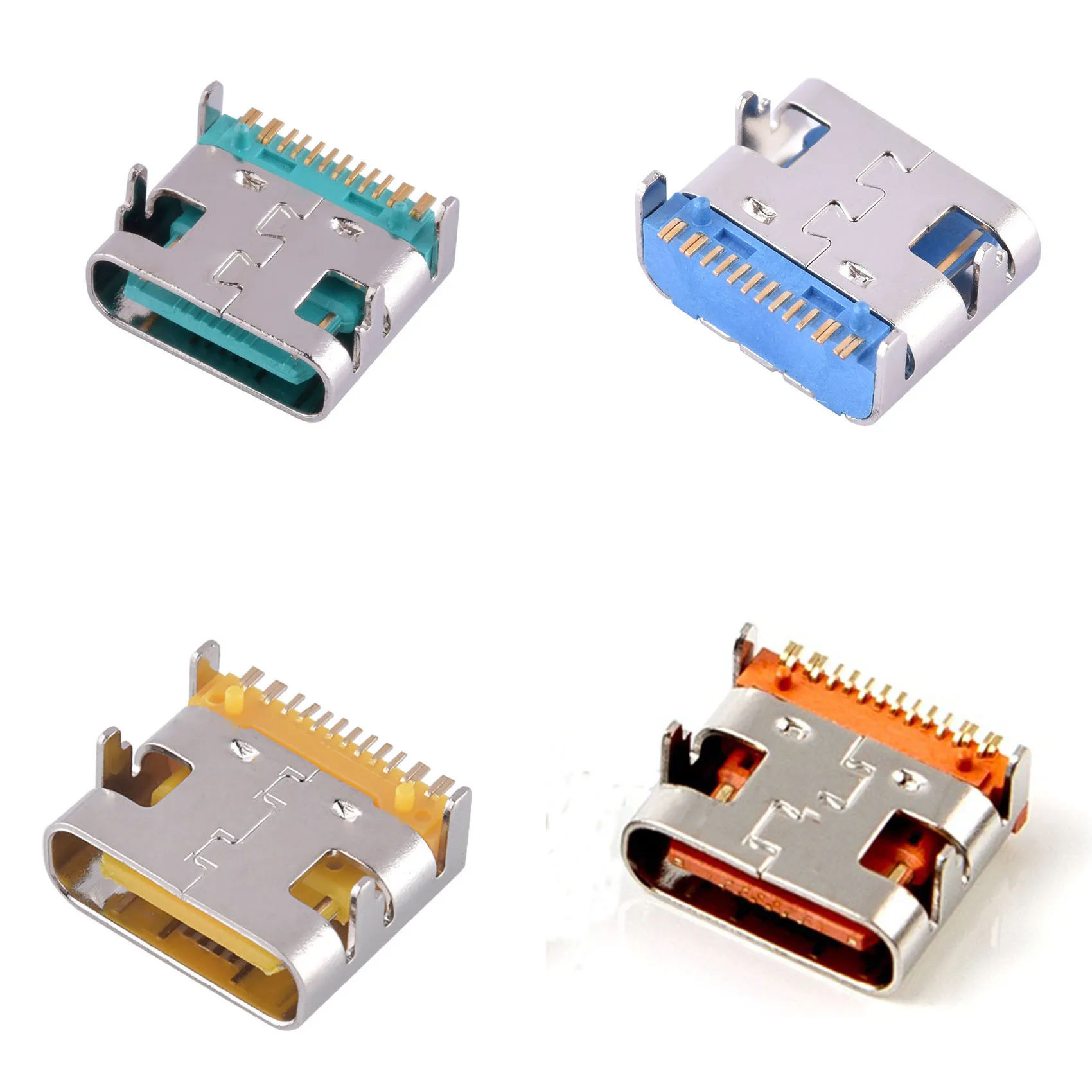 USB Type C 3.1 Female Socket Connector 16-Pin SMT SMD DIP Placement for PCB Design DIY High Current Fast Charging 1-10 Pieces Available