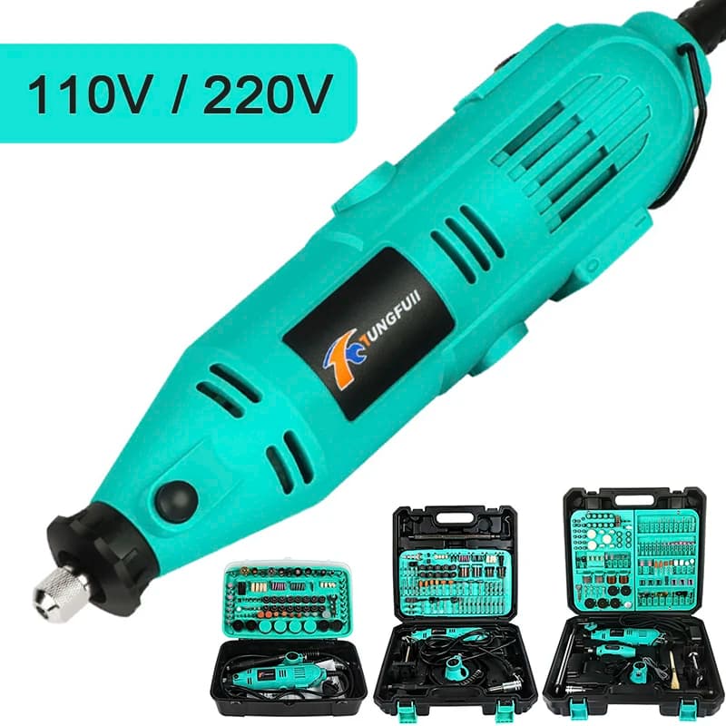 Handheld Electric Rotary Tool 110V 220V - Mini Drill Grinder Engraver Polishing Machine with Accessories Set