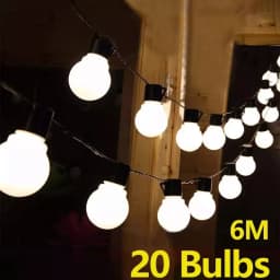 G50 LED Fairy String Lights with Bulbs for Outdoor Garden Patio Street Garland Holiday Christmas Decoration Waterproof 5M 20 Bulbs