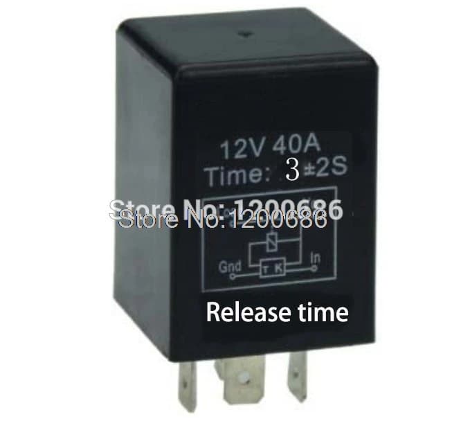 12V 30A Automotive Time Delay Relay with Adjustable Timer - Normally Working ON YS020 FN Delay Turn Off Switch 5S/10S/1MIN/5MIN/10MIN