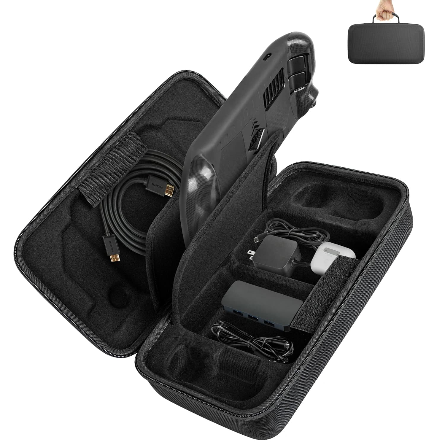 Travel Carrying Case for Steam Deck and Steam Deck OLED - Hard Shell Storage Bag with Console TV Dock Protection for Gaming Accessories