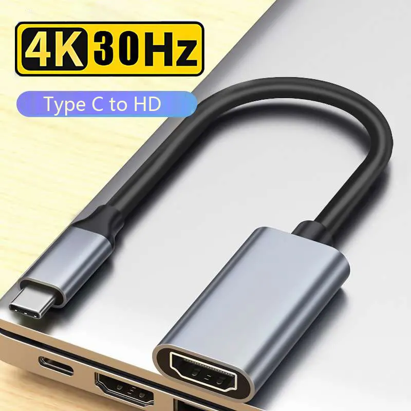 USB Type-C to HDMI Cable 4K HD Converter Adapter for MacBook Chromebook Samsung Xiaomi USB 3.1 HDTV Display