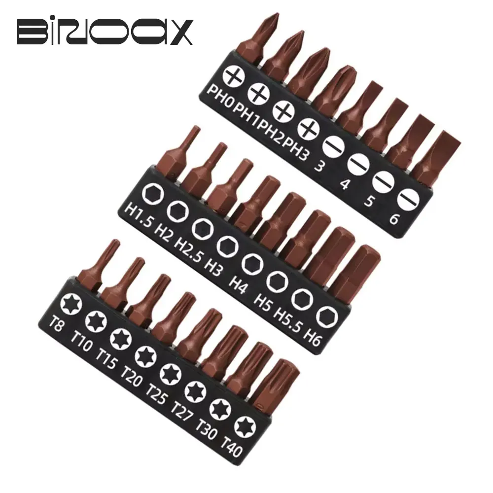 8-Piece Screwdriver Bit Set - 1/4" S2 Steel 25mm Cross, Hexagonal, Torx Bits with Magnetic Bit Holder - Multi-Purpose Driver Kit