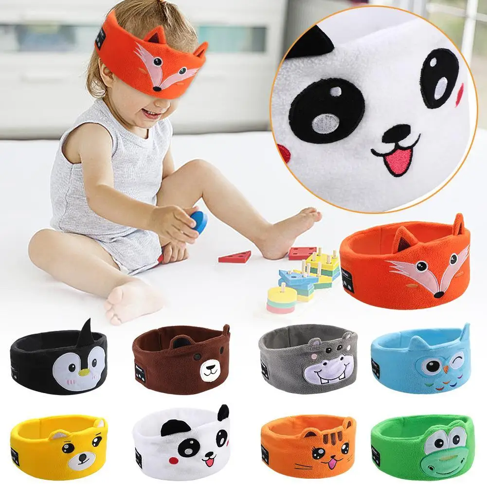 Bluetooth 5.0 Sleep Headband for Kids - Soft Wireless Music Headphones Eye Mask with Handsfree Stereo Sound for Children Sleep and Rest
