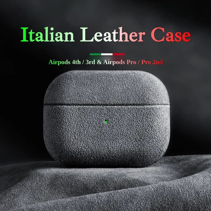 Italian Suede Leather AirPods Case Cover for AirPods Pro 2 AirPods 3 AirPods 4 Protective Case Wireless Charging Compatible Multiple Colors