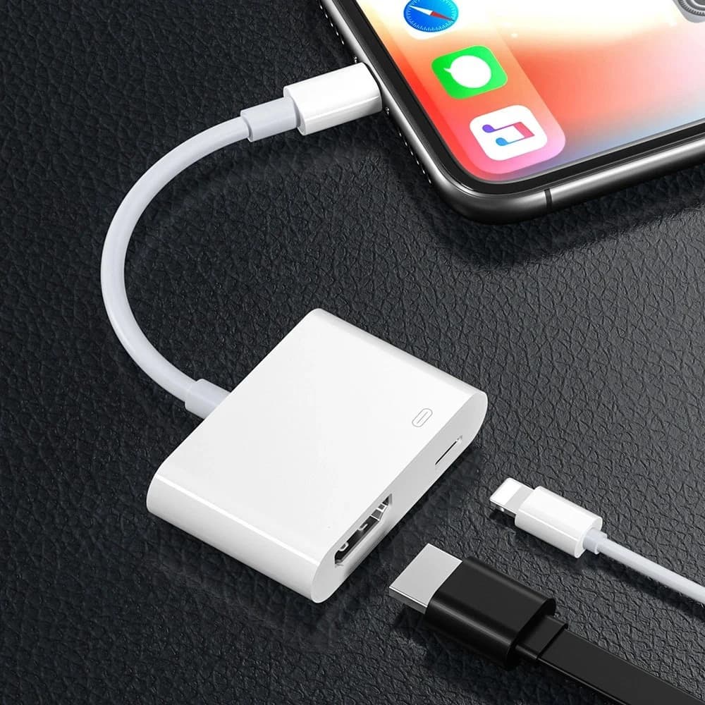 Lightning to HDMI Adapter Cable 1080P Screen Mirroring for iPhone iPad iPod to TV Monitor Projector Audio Video Sync Display Connector