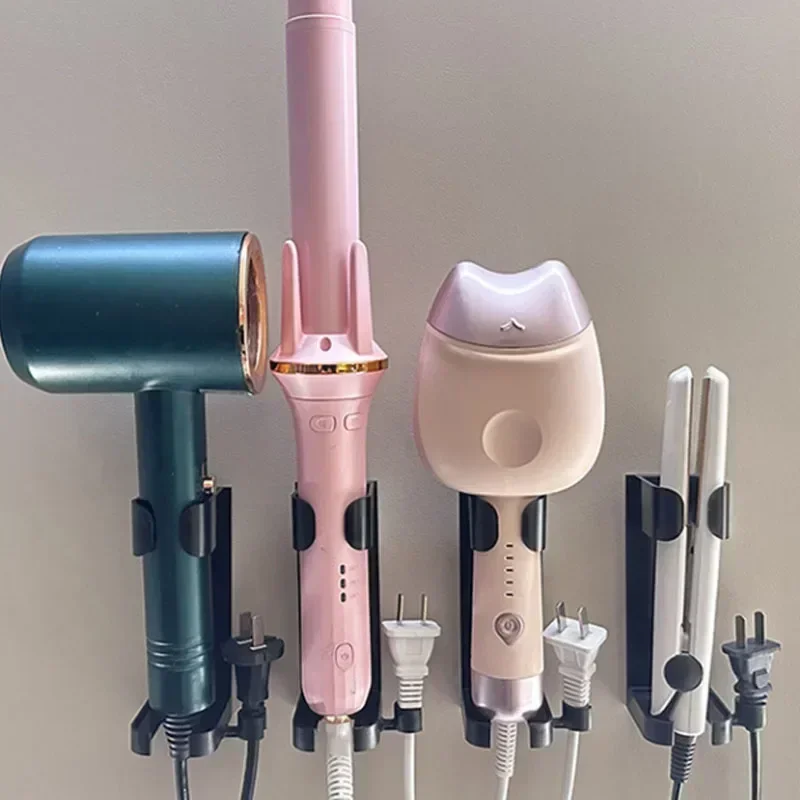 Wall Mounted Hair Dryer and Curling Iron Holder - Bathroom Organizer for Hair Straighteners and Styling Tools