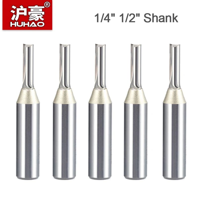 TCT Straight End Mill Router Bits - Carbide for MDF, Wood & Acrylic CNC Engraving
