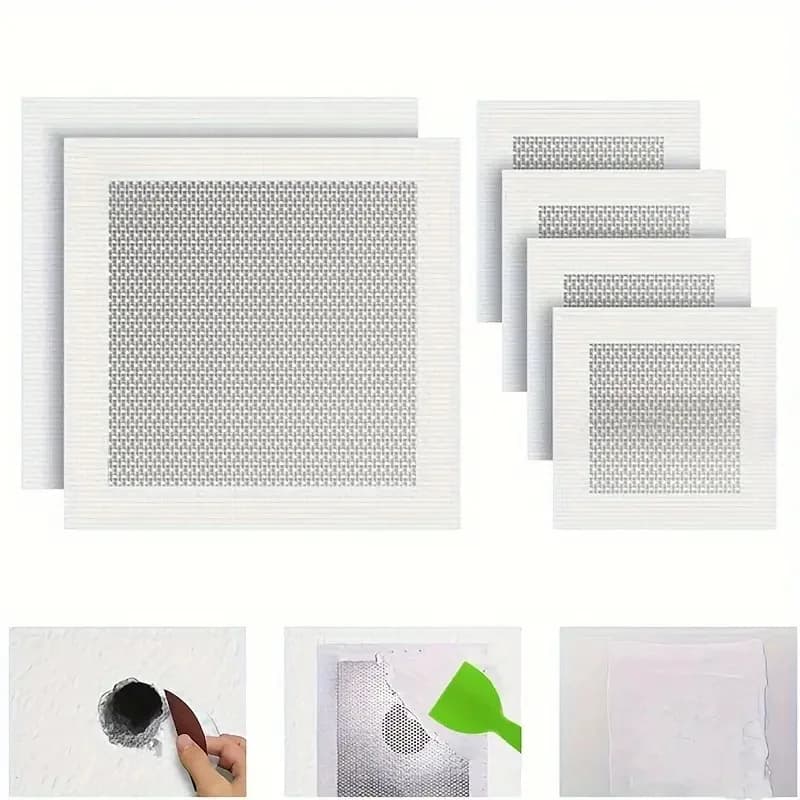 Drywall Repair Kit 5 Pieces Aluminum Wall Hole Patch 6 Inch Fiber Mesh Galvanized Sheet Metal Patch for Ceiling Wall Damage Fix Home Improvement