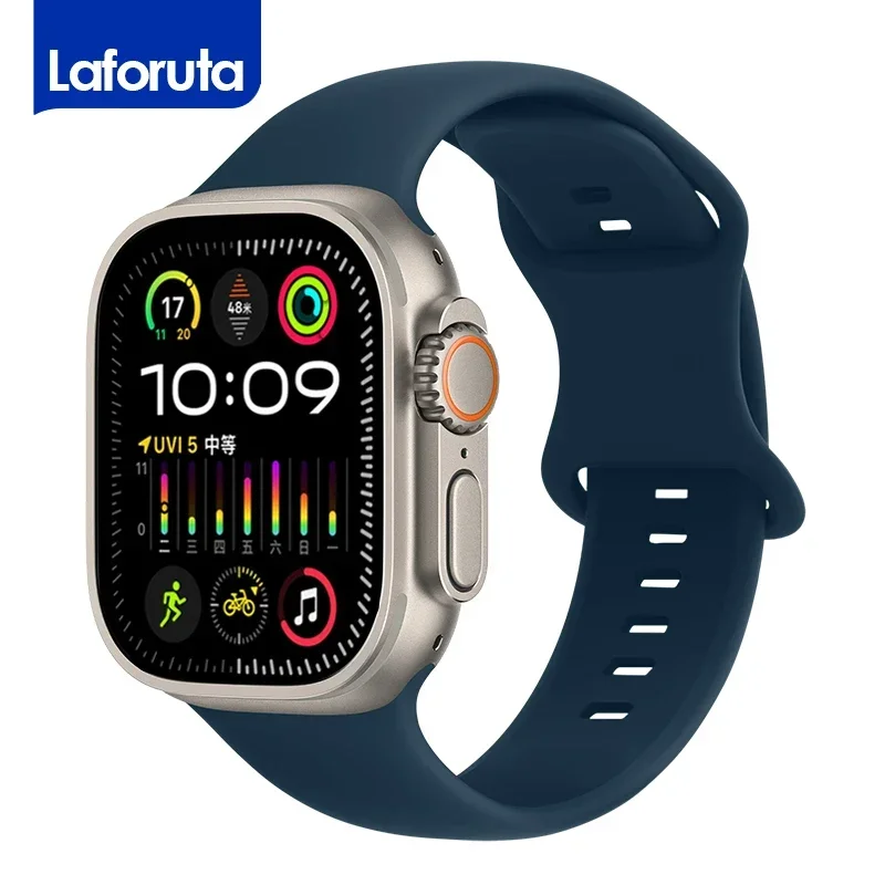 Soft Silicone Sport Band for Apple Watch Ultra 2 and Series 3-9 (38-49mm)