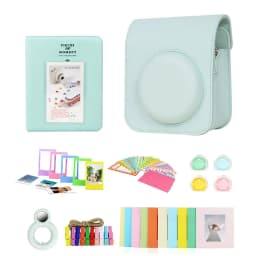 7-in-1 Fujifilm Instax Mini 12 Camera Accessory Kit - PU Leather Case, 64-Pocket Album, Photo Frames, Selfie Mirror & Lens Filters