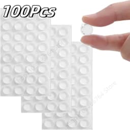 Self-Adhesive Clear Rubber Bumpers 100 Pieces Door Stopper Damper Buffer Cabinet Cushion Pads Furniture Protection Dots Round Shape