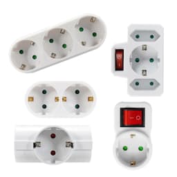 EU Power Socket Adapter with ON/OFF Switch - European Standard Wall Outlet Converter 1 to 3 Ports 250V Electrical Plug Expander