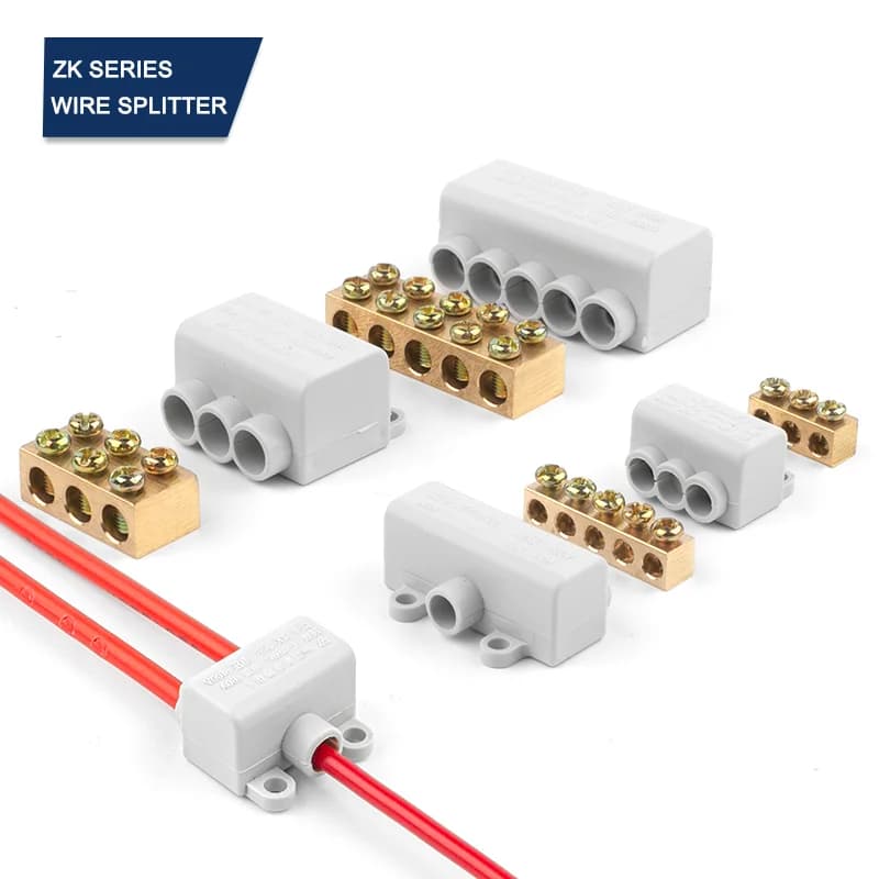 High Power Multi-Output Screw Terminal Block 60A-1000V Cable Distribution Connector