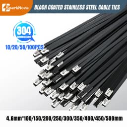 Metal Stainless Steel Cable Ties 4.6mm - Heavy Duty Locking Wire Zip Ties (10-100pcs)
